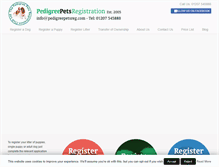 Tablet Screenshot of pedigreepetsreg.com
